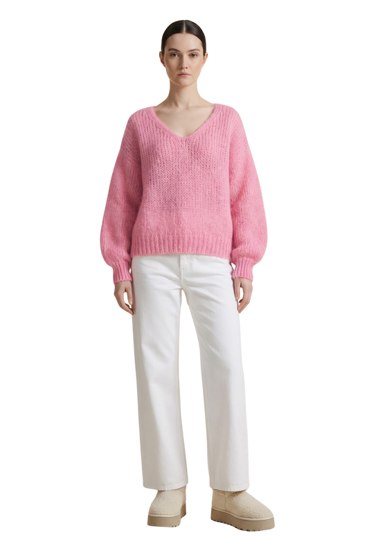 Milana LS Mohair Knit Soft Berry