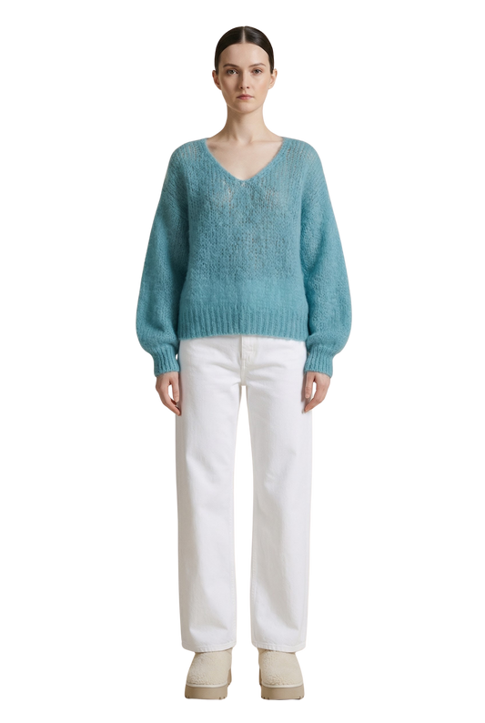 Milana LS Mohair Knit Turquoise