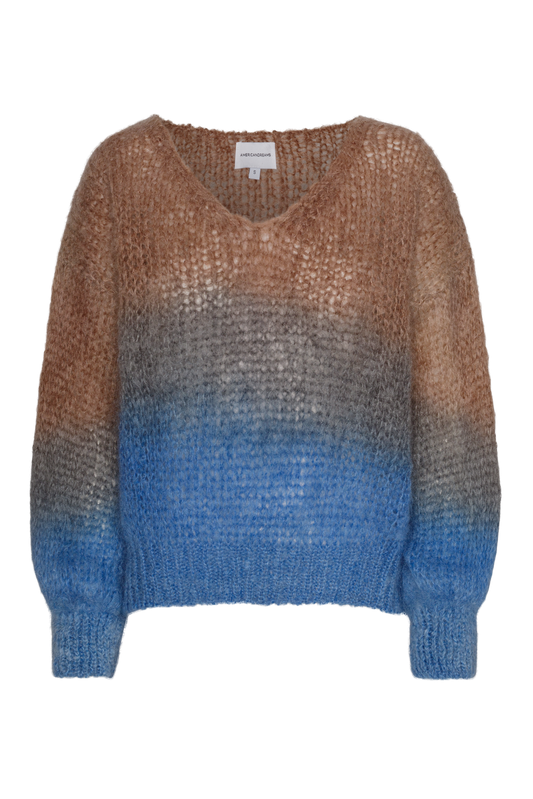 Milana LS Mohair Knit Ombre Blue/Brown