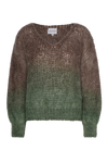 Milana LS Mohair Knit Ombre Dark Taupe/Green
