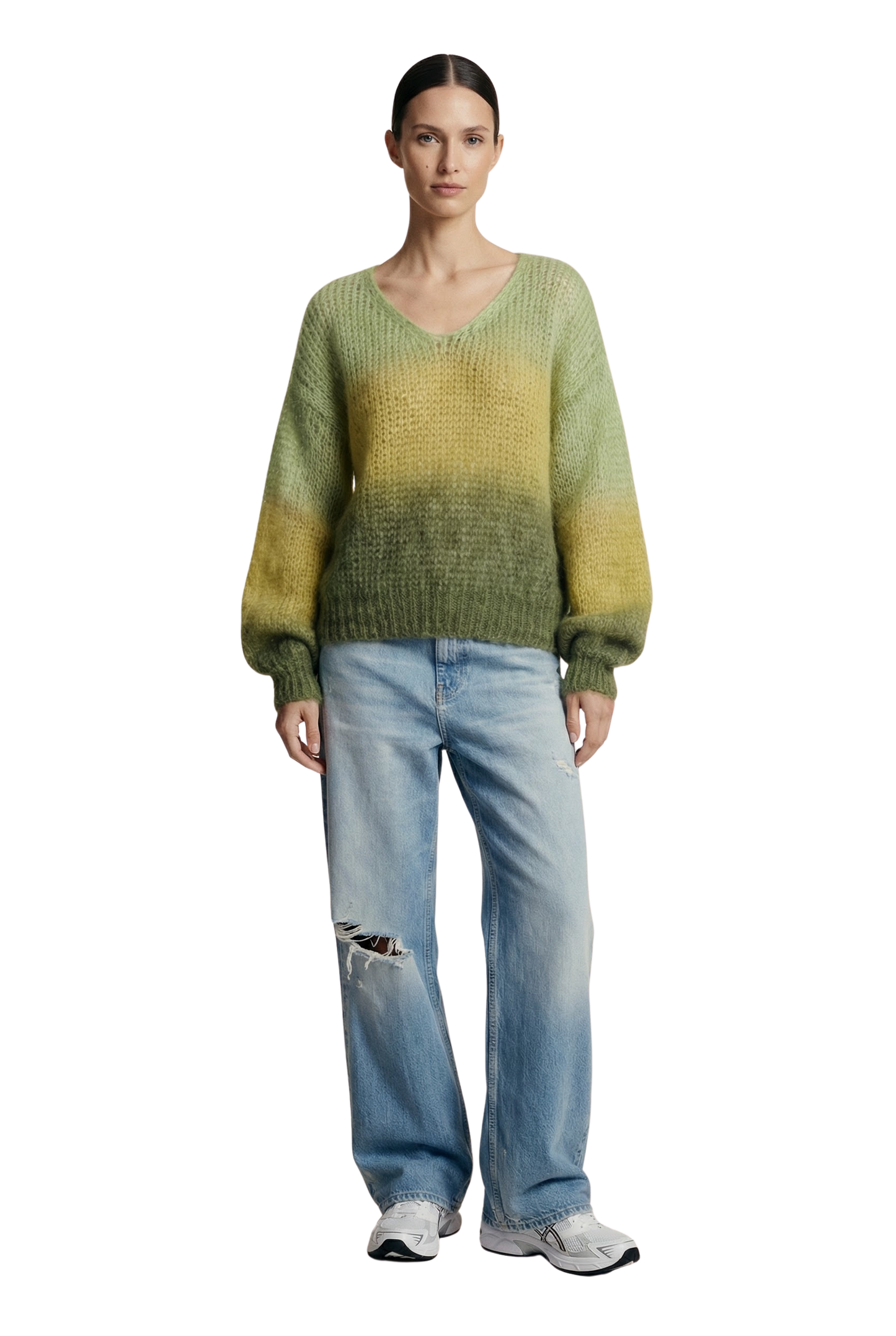 Milana LS Mohair Knit Ombre Green