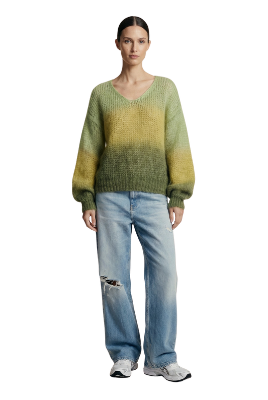 Milana LS Mohair Knit Ombre Green