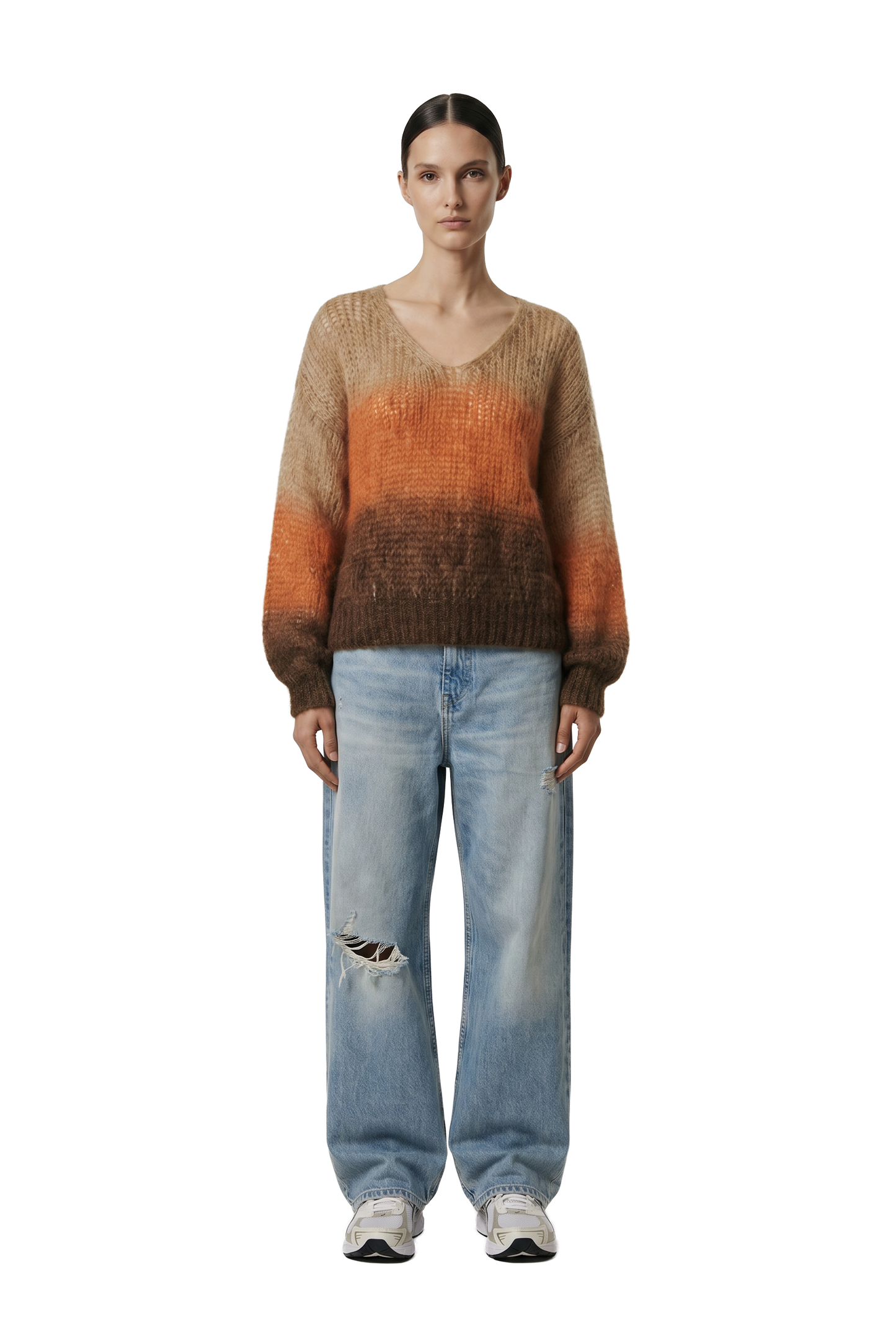Milana LS Mohair Knit Ombre Orange