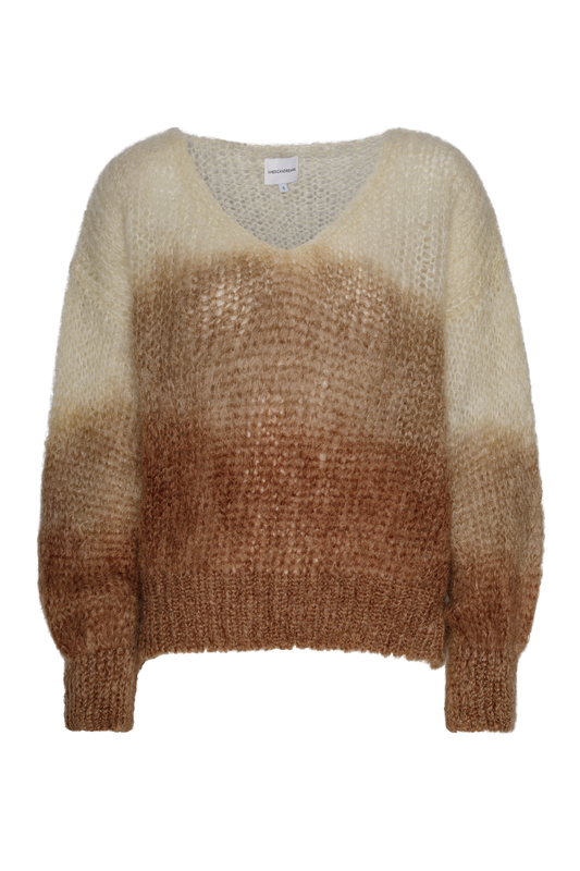 Milana LS Mohair Knit Ombre White/Brown