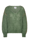 Milana LS Mohair Knit Stitching Dusty Green