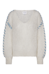 Milana LS Mohair Knit Stitching White