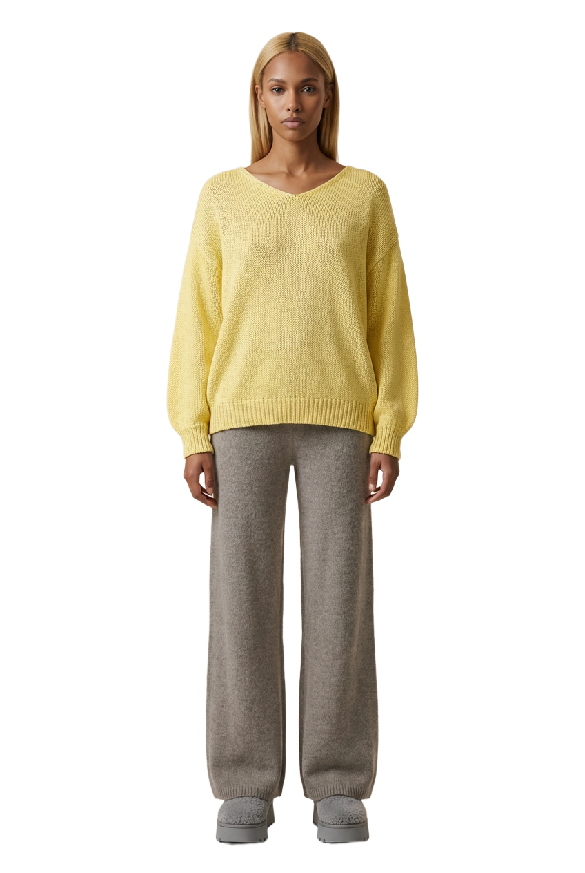 Milana LS Light Cotton Knit Light Yellow