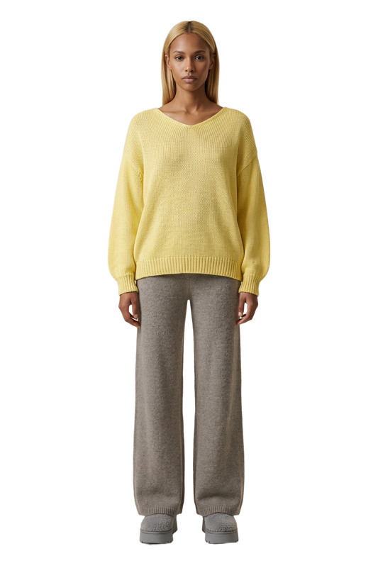 Milana LS Light Cotton Knit Light Yellow