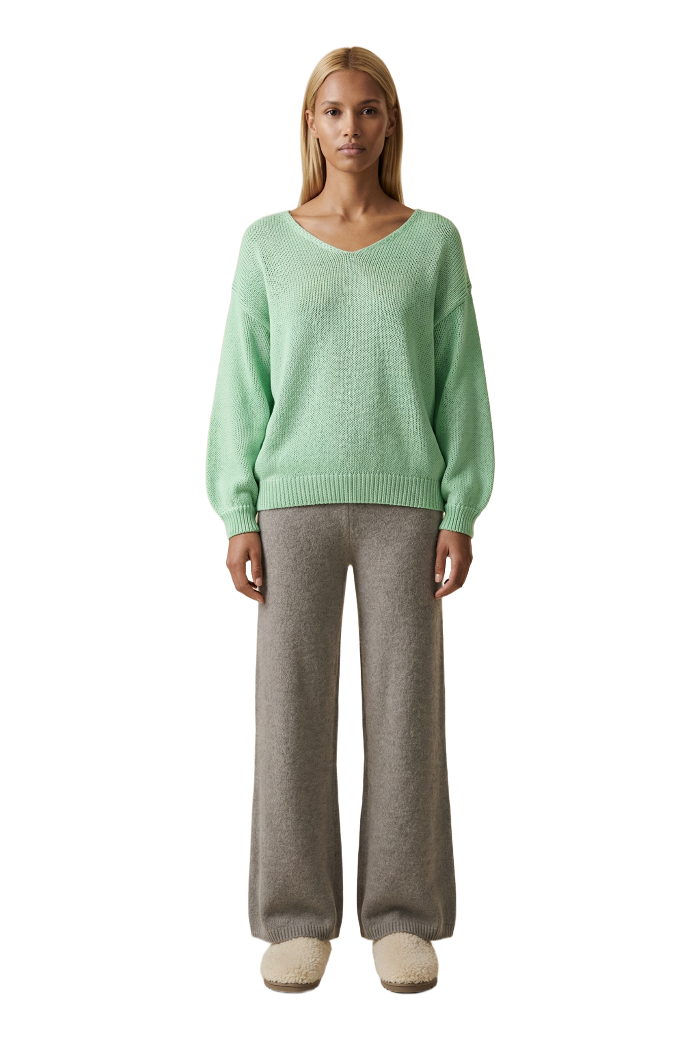 Milana LS Light Cotton Knit Mint Green