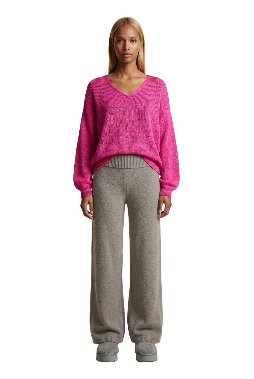 Milana LS Light Cotton Knit Neon Pink