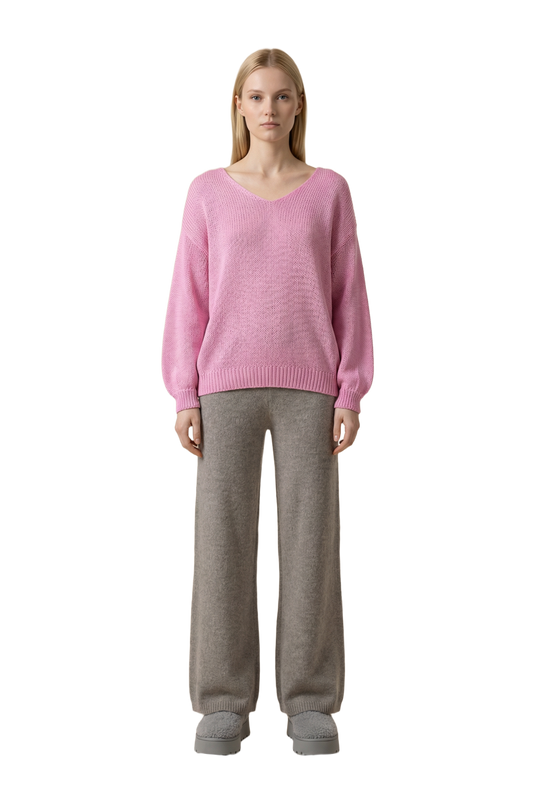 Milana LS Light Cotton Knit Soft Berry