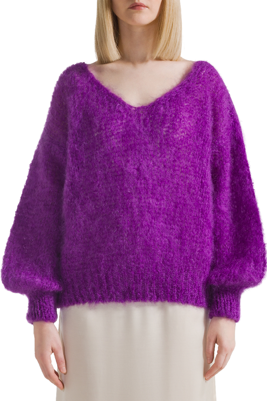 Milana LS Mohair Knit Deep Purple