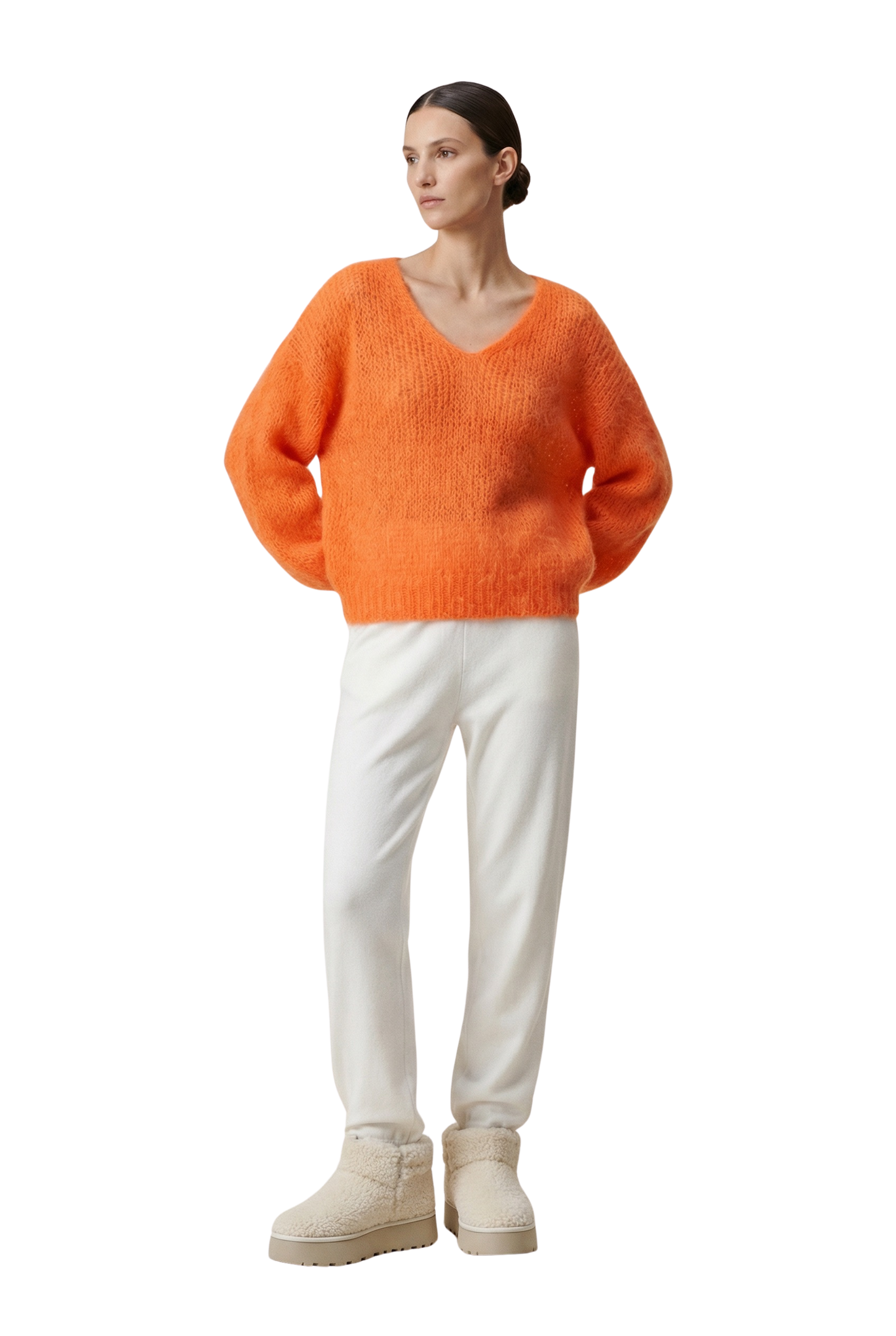 Milana LS Mohair Knit Burnt Orange