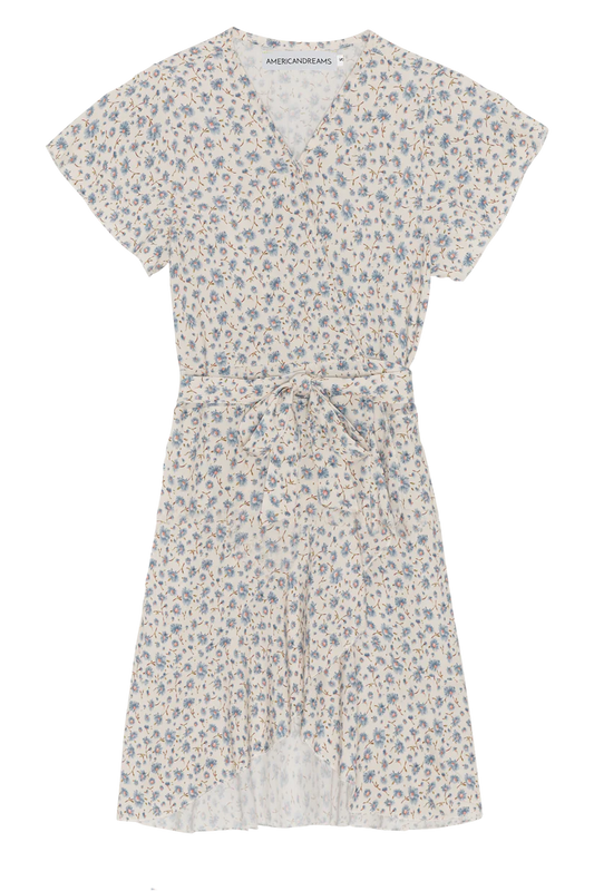 Milly Wrap Dress Kids Blue Flower