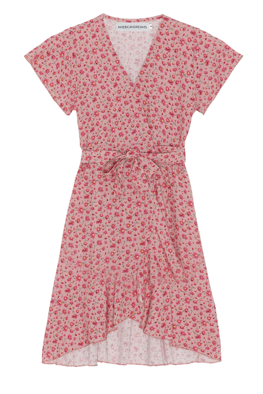 Milly Wrap Dress Kids Pink Flower