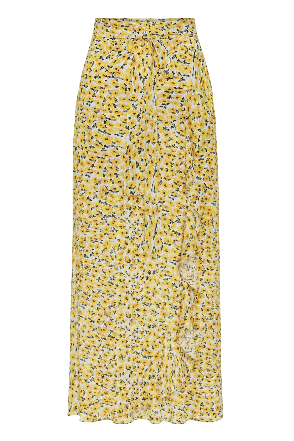 Milly Wrap Skirt Long Yellow Flower