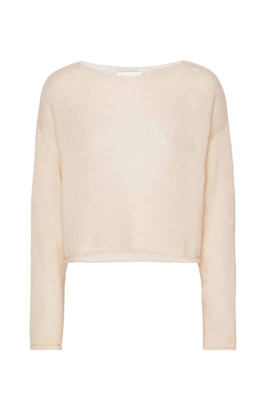Molly Cropped Pullover Almond