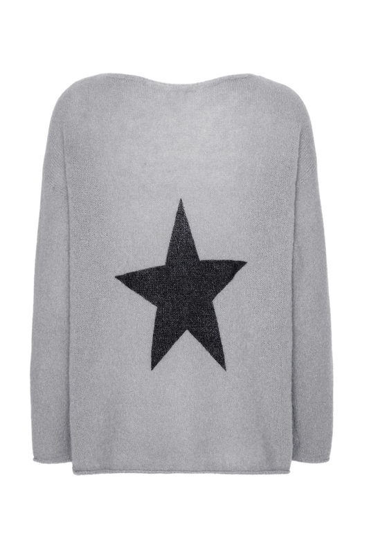 Molly LS Star Knit Grey