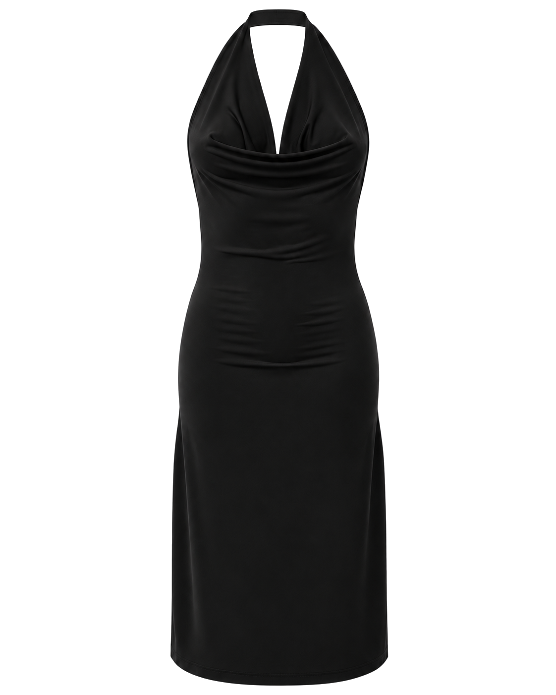 Olia Cowl Neck Dress Black