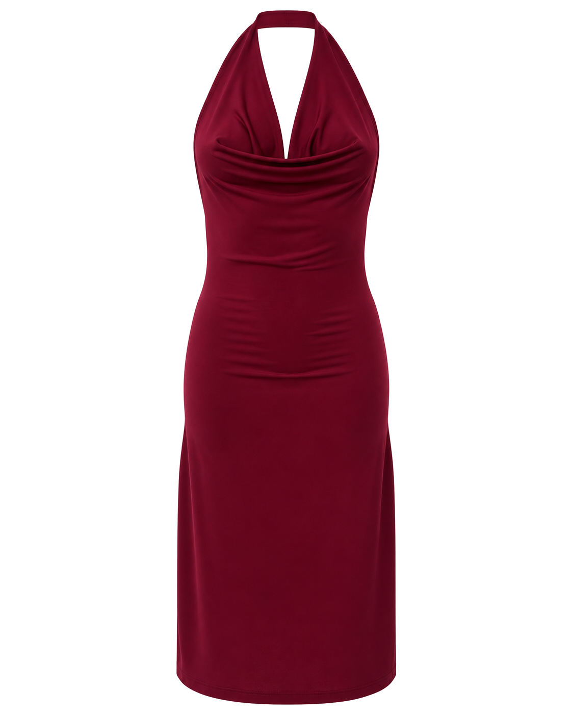 Olia Cowl Neck Dress Bordeaux