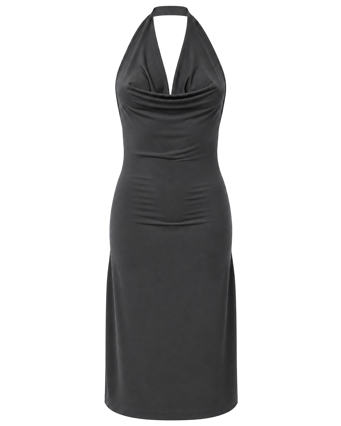 Olia Cowl Neck Dress Dark Taupe