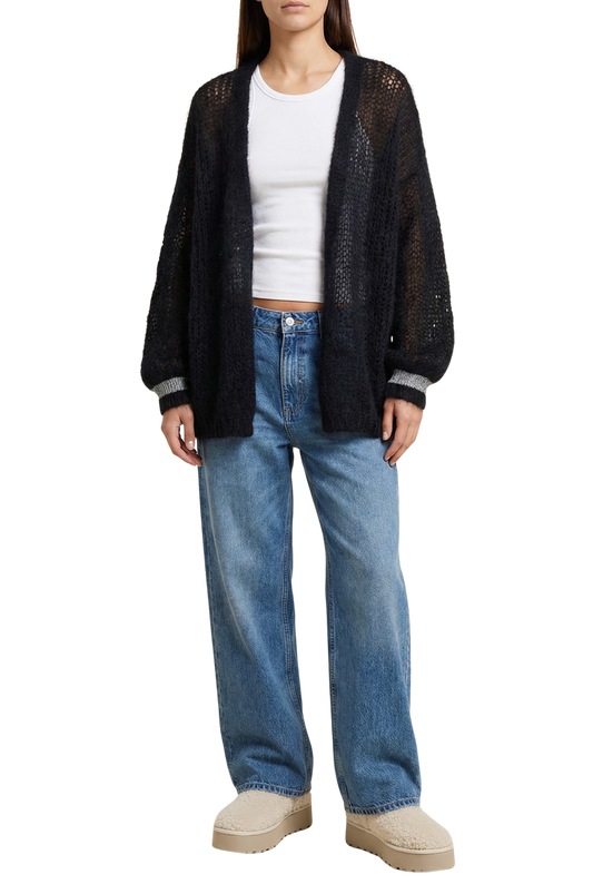 Olivia Mohair Cardigan Black W/Silver Lurex