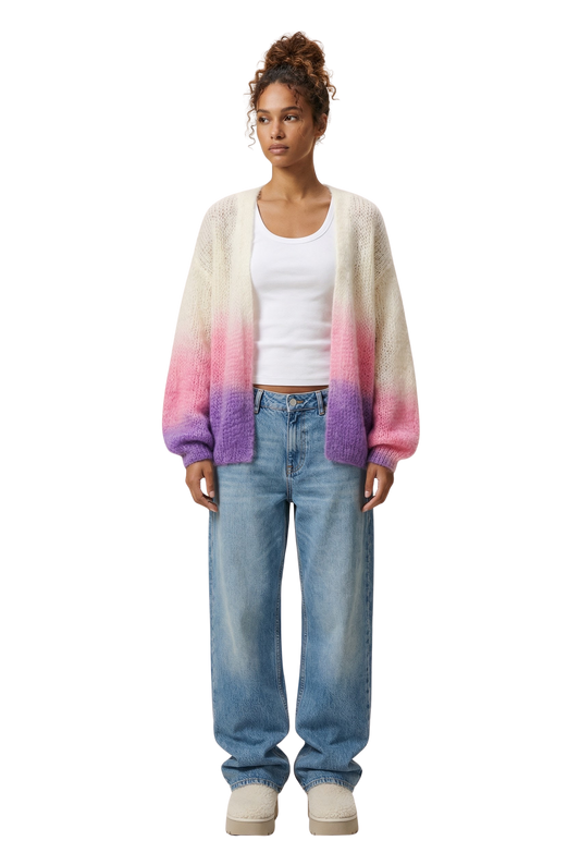 Olivia Mohair Cardigan Pink / Lilac Ombre