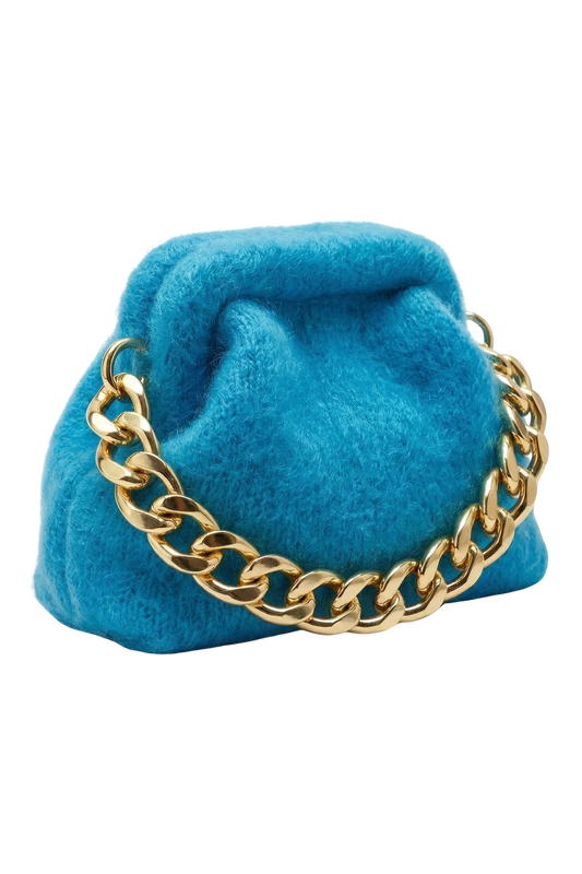 Paloma Cloud Mohair Clutch Aqua