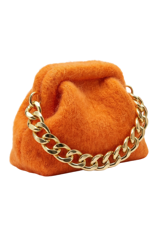Paloma Cloud Mohair Clutch Burnt Orange