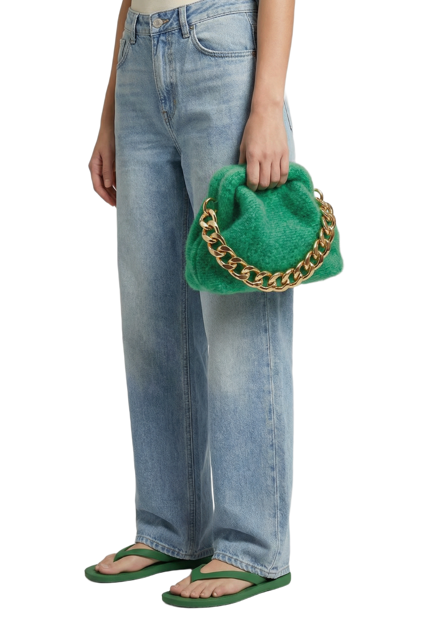 Paloma Cloud Mohair Clutch Bright Green