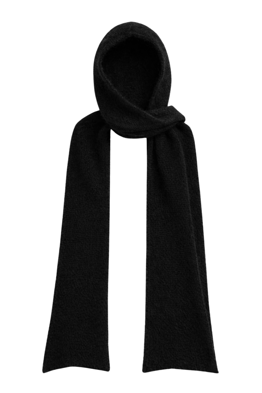 Penn Hooded Alpaca Scarf Black