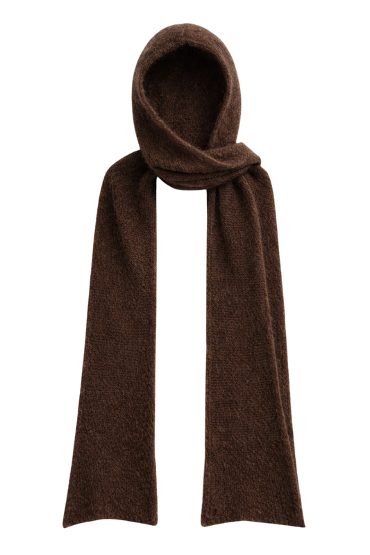 Penn Hooded Alpaca Scarf Cocoa