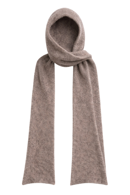 Penn Hooded Alpaca Scarf Light Taupe