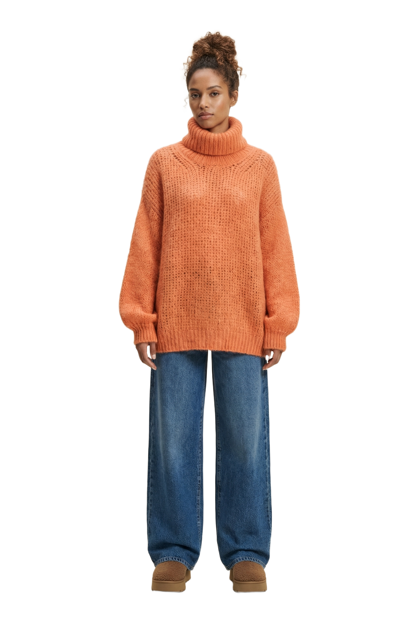 Pepper Roll Neck Alpaca Pullover Burnt Orange