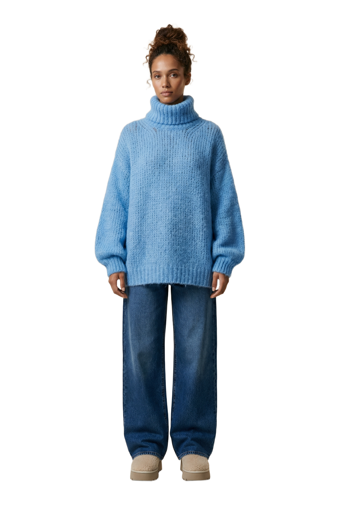 Pepper Roll Neck Alpaca Pullover Sky Blue