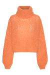 Pepper Roll Neck Alpaca Pullover Cropped Burnt Orange