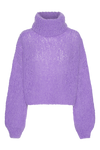 Pepper Roll Neck Alpaca Pullover Cropped Lilac