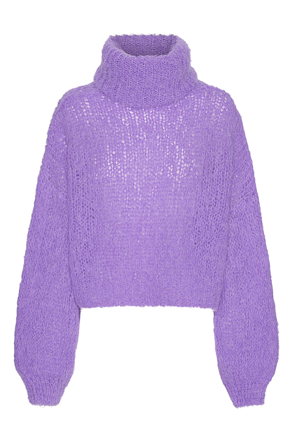 Pepper Roll Neck Alpaca Pullover Cropped Lilac