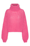 Pepper Roll Neck Alpaca Pullover Cropped Pink