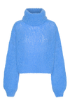 Pepper Roll Neck Alpaca Pullover Cropped Sky Blue