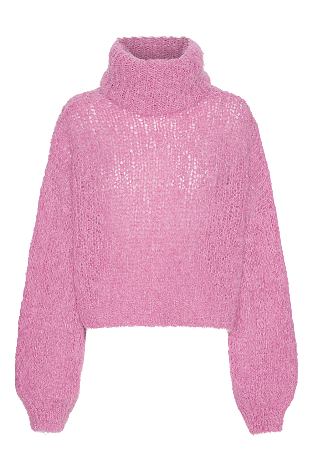 Pepper Roll Neck Alpaca Pullover Cropped Soft Berry