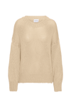 Pepper Round Neck Cotton Pullover Almond