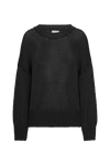 Pepper Round Neck Cotton Pullover Black