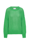 Pepper Round Neck Cotton Pullover Bright Green