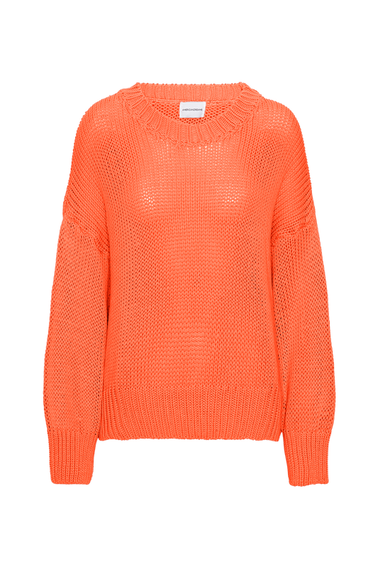 Pepper Round Neck Cotton Pullover Burnt Orange