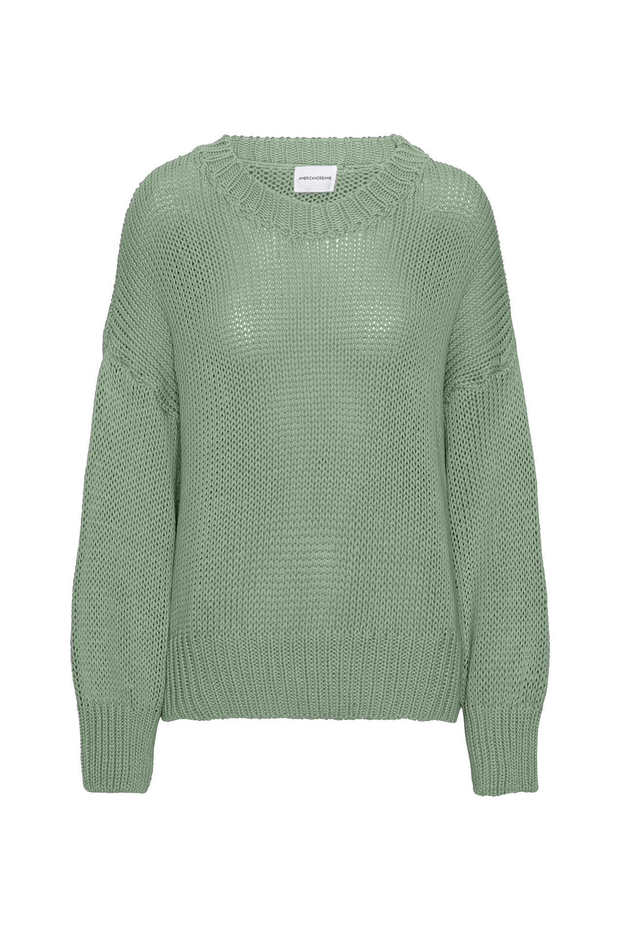 Pepper Round Neck Cotton Pullover Dusty Green