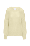 Pepper Round Neck Cotton Pullover Light Yellow