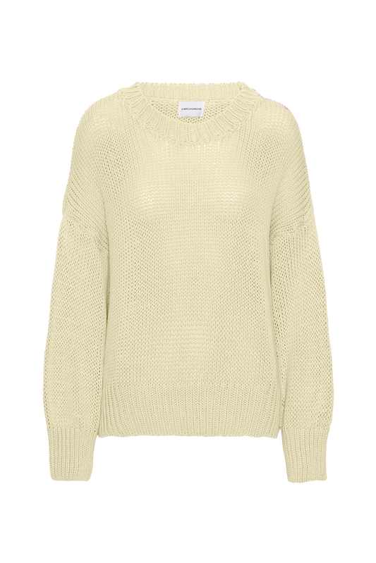 Pepper Round Neck Cotton Pullover Light Yellow