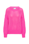Pepper Round Neck Cotton Pullover Neon Pink
