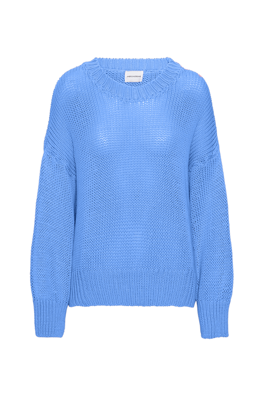 Pepper Round Neck Cotton Pullover Sky Blue